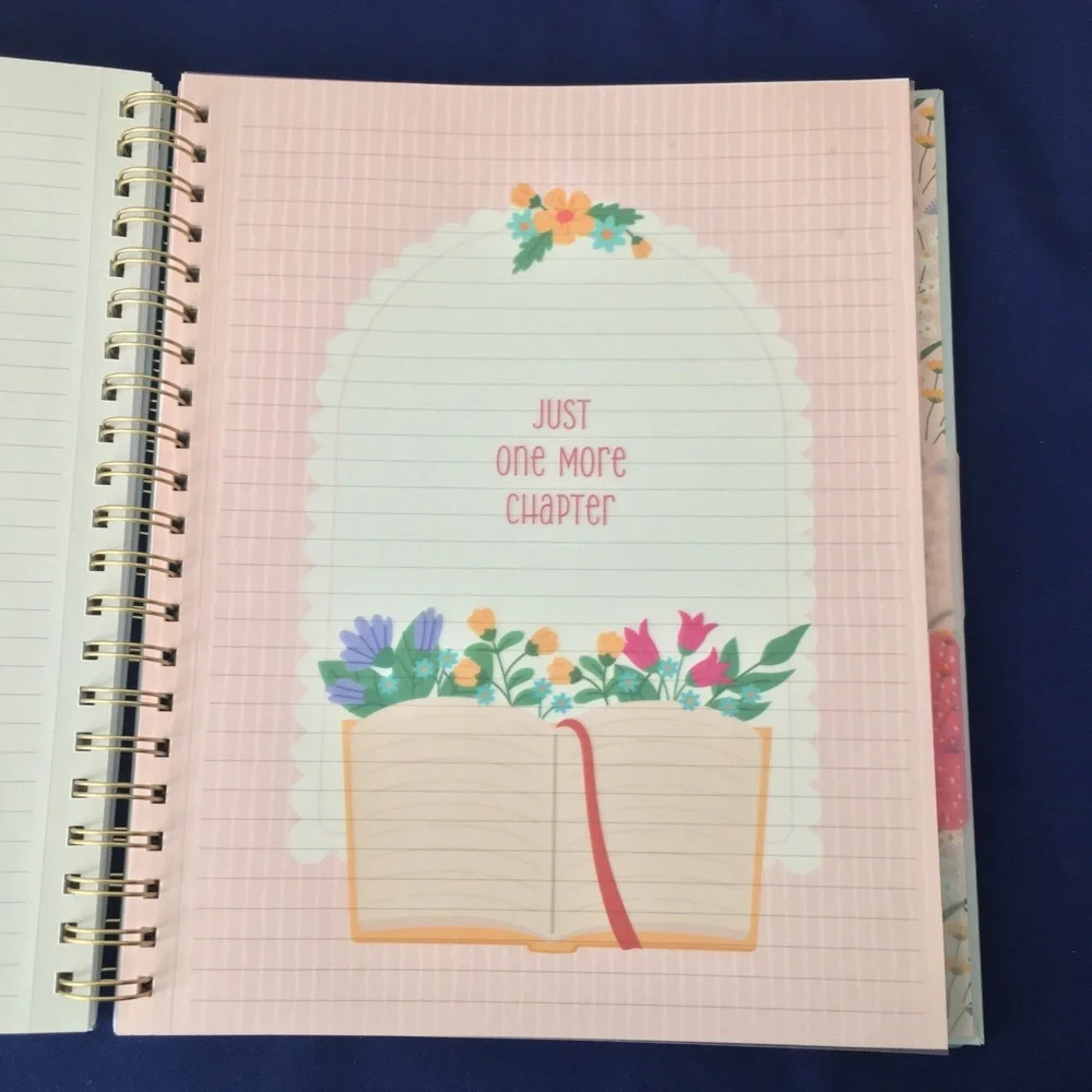 Flowers and Books Spiral Notebook